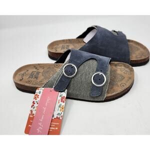 MUK LUKS Grey Buckle Accent Valerie Terra Turf Sandal Women Size 9 New